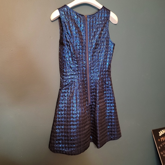 Betsey Johnson Dress Blue Metallic A-Line - Picture 7 of 12